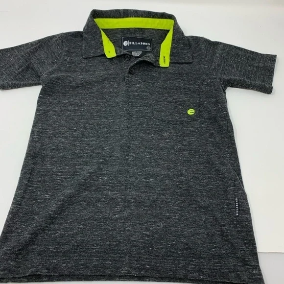 Billabong Boys Gray Short Sleeve Polo Shirt Youth Size 5 Polyester Cotton Blend - Picture 4 of 8